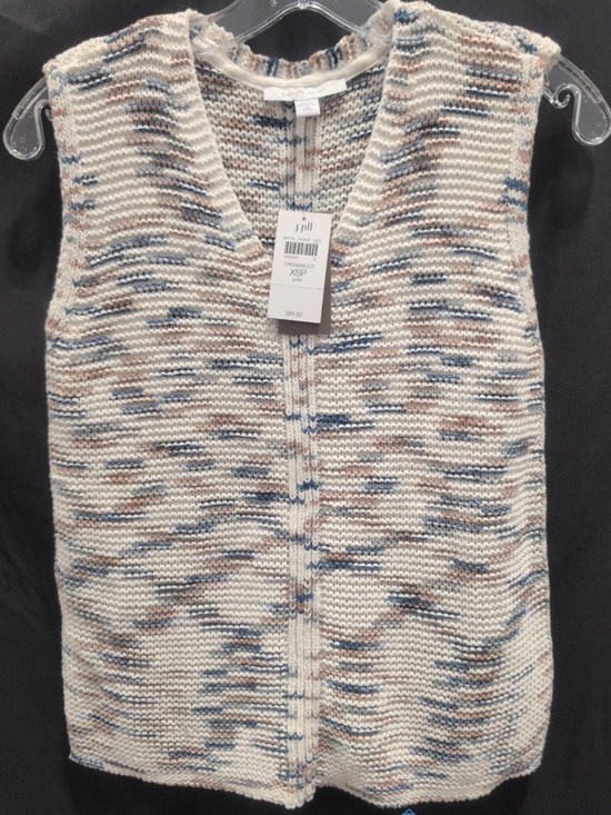 J. Jill Sweaters - NWT J. Jill Cream and Blue Knit Sweater Vest.  SIZE XSP